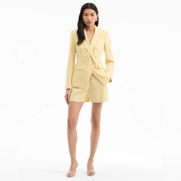 Veronica Beard miller Dickey Jacket blazer 12 nwt yellow linen blend $695 - Picture 4 of 9